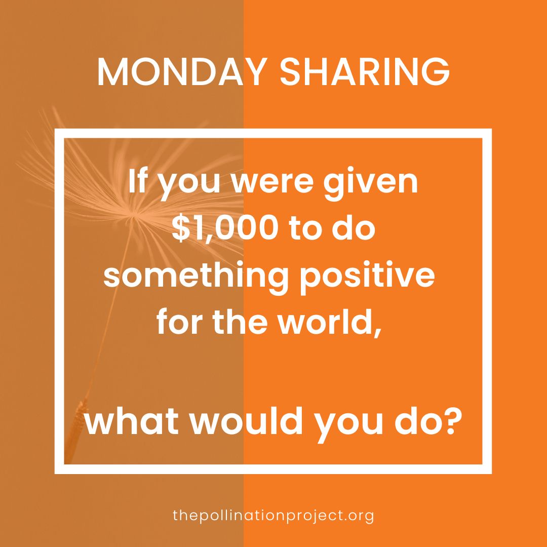 Pollinationproj's tweet image. If you had $1,000, how would you spread goodness? You could start a community garden, provide food for the needy, or back an educational cause. Share your thoughts below! Let&apos;s motivate each other to make a change, regardless of the budget. #heartivism #grants