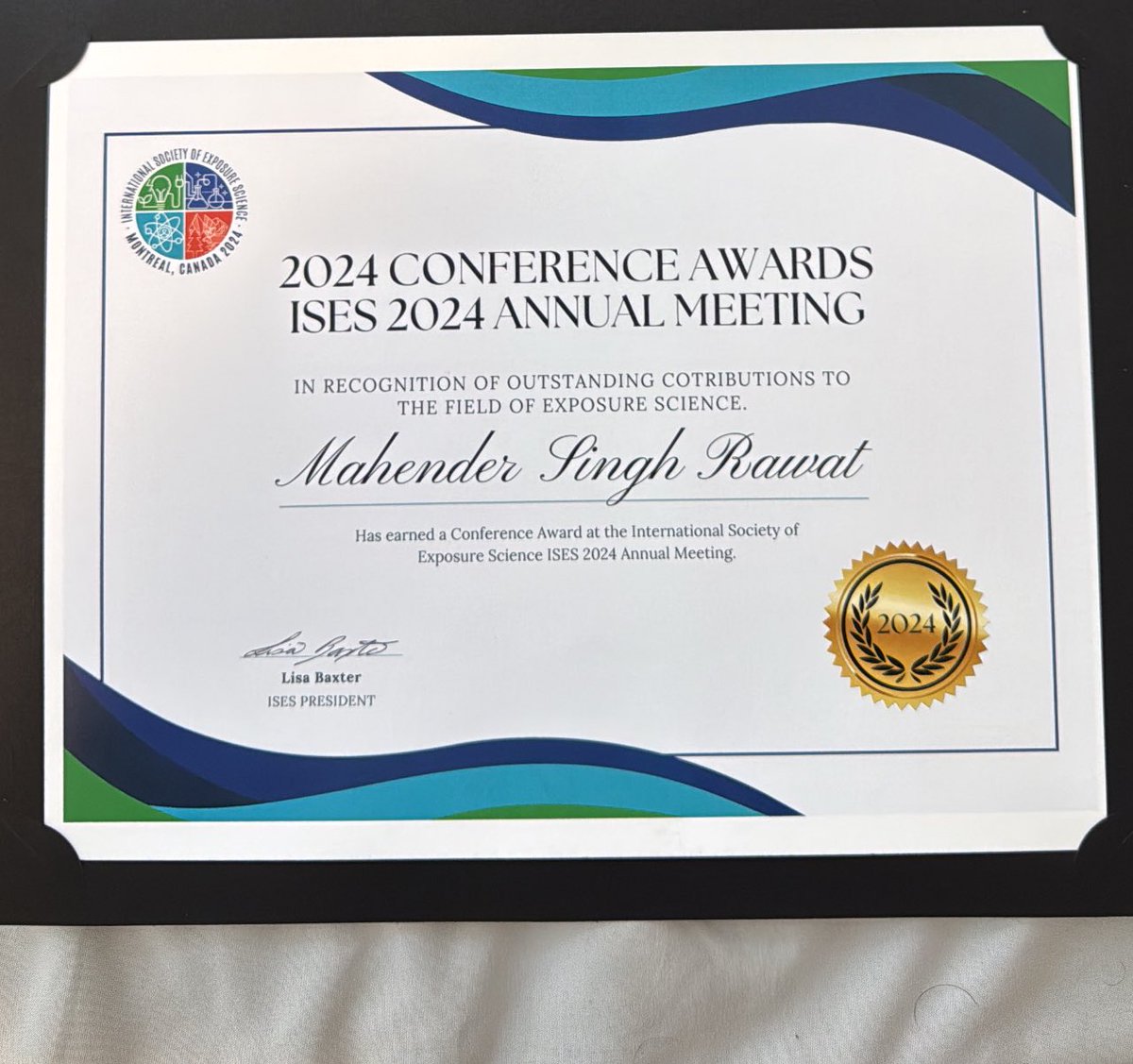 Mahender__MSR's tweet photo. I'm thrilled to share that I have been awarded the International Society of Exposure Science (ISES) Conference Travel Award for two consecutive years! #ises2024 https://t.co/4rsfVWmPMz