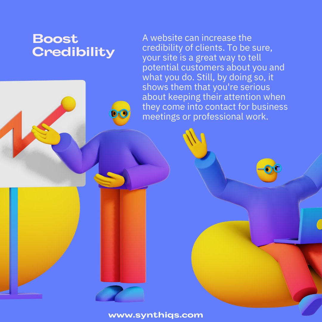 Synthiqsinfo's tweet image. In today&apos;s digital world, having a website is essential for your business. It enhances credibility. Don’t miss out on potential customers—make your mark online! 🌐✨ #WhyYouNeedAWebsite #DigitalPresence #OnlineCredibility #24SevenAccess #WebsiteBenefits
#BusinessGrowth #synthiqs