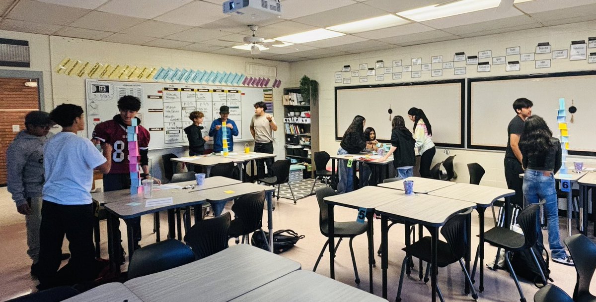 ProfeGarcia117's tweet photo. ALWAYS make time to build teamwork and community in the classroom. Especially on Mondays to set the tone for the week! One of my favorite go-to is see who can build the tallest tower with notecards in 5 minutes. #SequoitPride https://t.co/9LdZ5kTKsq
