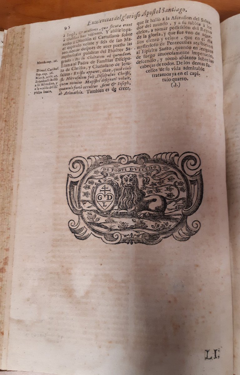 🦁 Marca del editor y mercader de libros Gabriel de León (De los fuertes, la dulzura). #LibroAntiguo