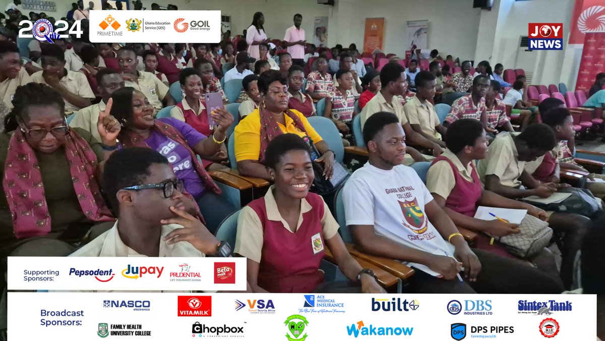 JoyNewsOnTV's tweet photo. AUDITORIUM 900
End of Round 4
Archbishop Porter Girls' SHS: 35pts
St. Louis SHS: 35pts
Ghana National College: 46pts
Looks like a Nananom call!
#NSMQonJoy #NSMQ2024 #NSMQOneEight https://t.co/bwoty1Yvfb