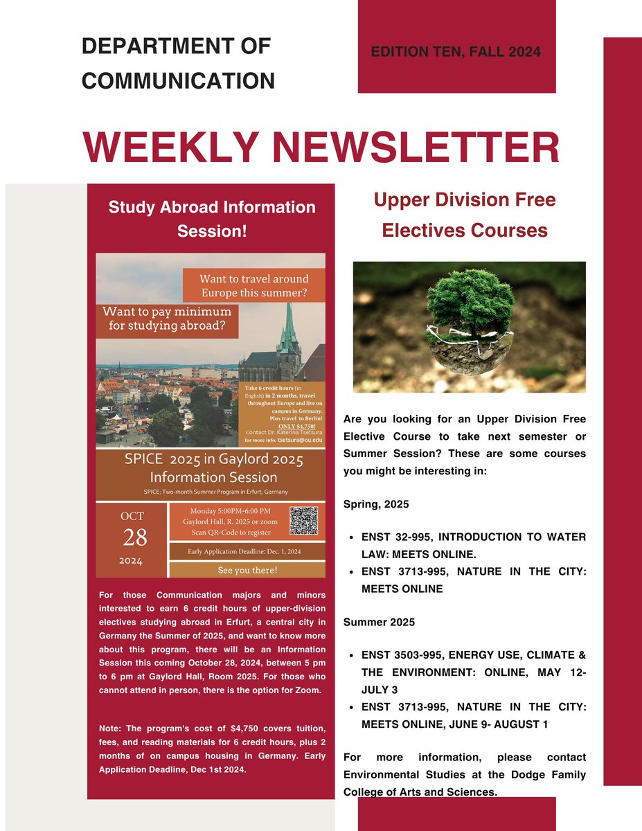 OU Comm Dept tweet media