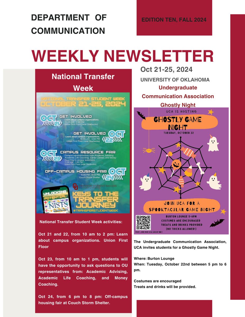 OU Comm Dept tweet media