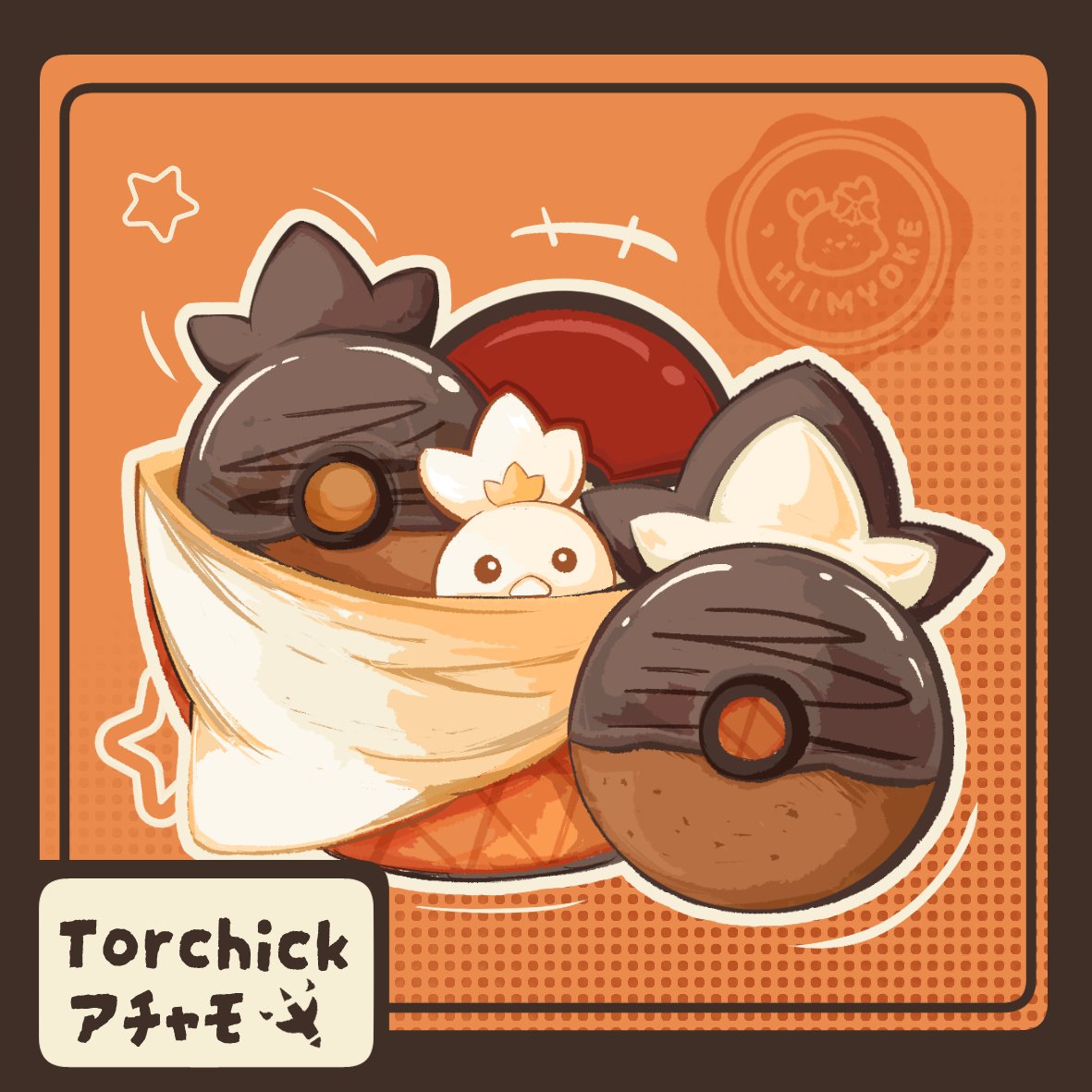 Hiimyoke's tweet photo. 🧡💚#pokemonfanart #Rowlet #Torchick https://t.co/81UMRuxOFd