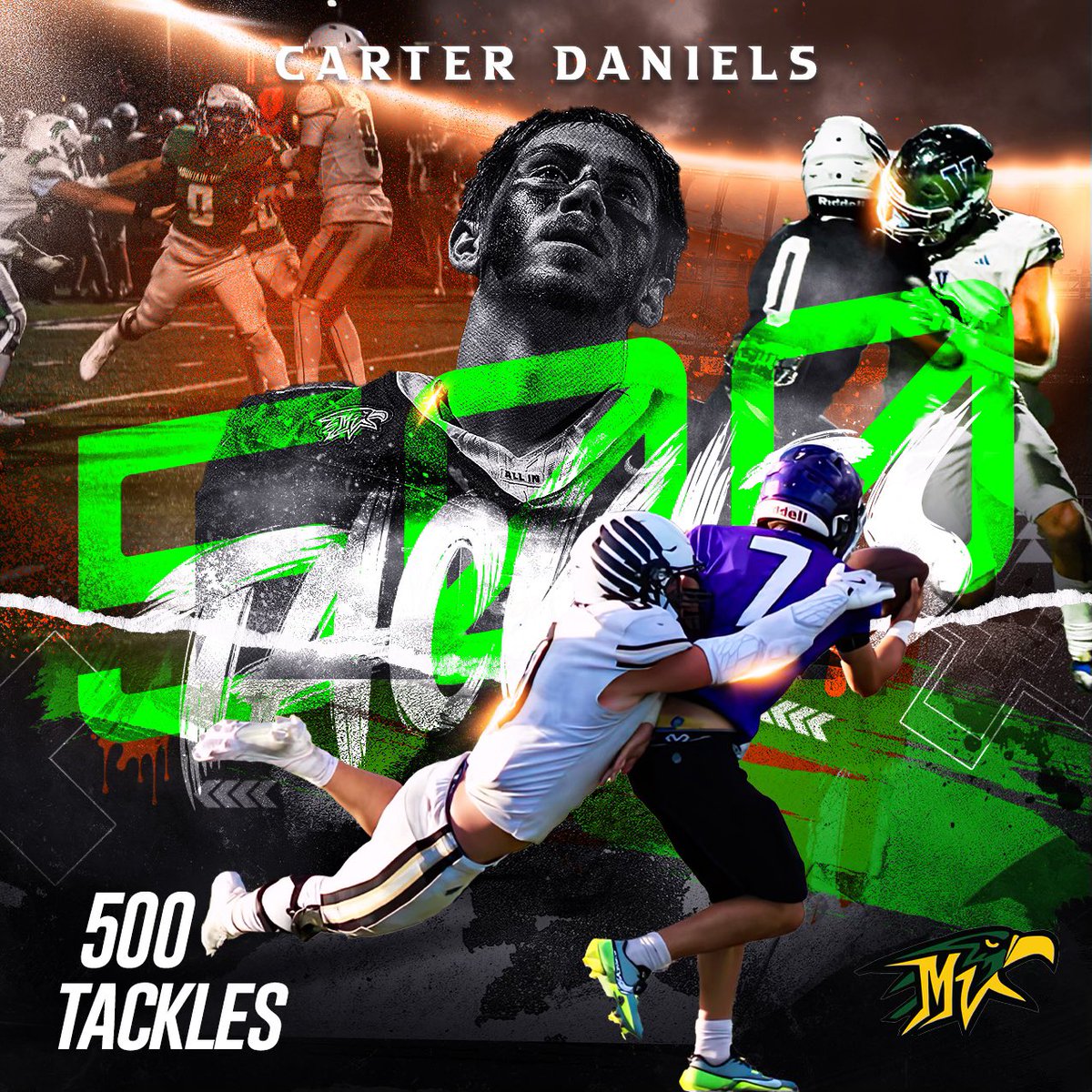 Last game I surpassed 500 tackles in my high school career! Thank you to all my coaches and trainers for the knowledge you have given me &amp; thank you to my team mates especially the d line who did their job so I could do mine. Not done yet!