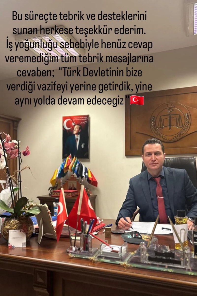 Yeni Doğan Çetesini çökerten Cumhuriyet Savcısı Yavuz Engin:

“Bu süreçte tebrik ve desteklerini sunan herkese teşekkür ederim. 

Tüm tebrik mesajlarına cevaben; ‘Türk Devletinin bize verdiği vazifeyi yerine getirdik, yine aynı yolda devam edeceğiz.’”