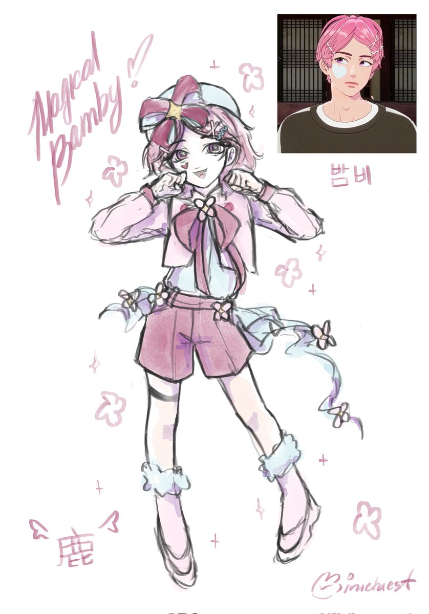 pumpumrr's tweet photo. #PLAVE bamby as magical girlie!! https://t.co/efwPv69loX