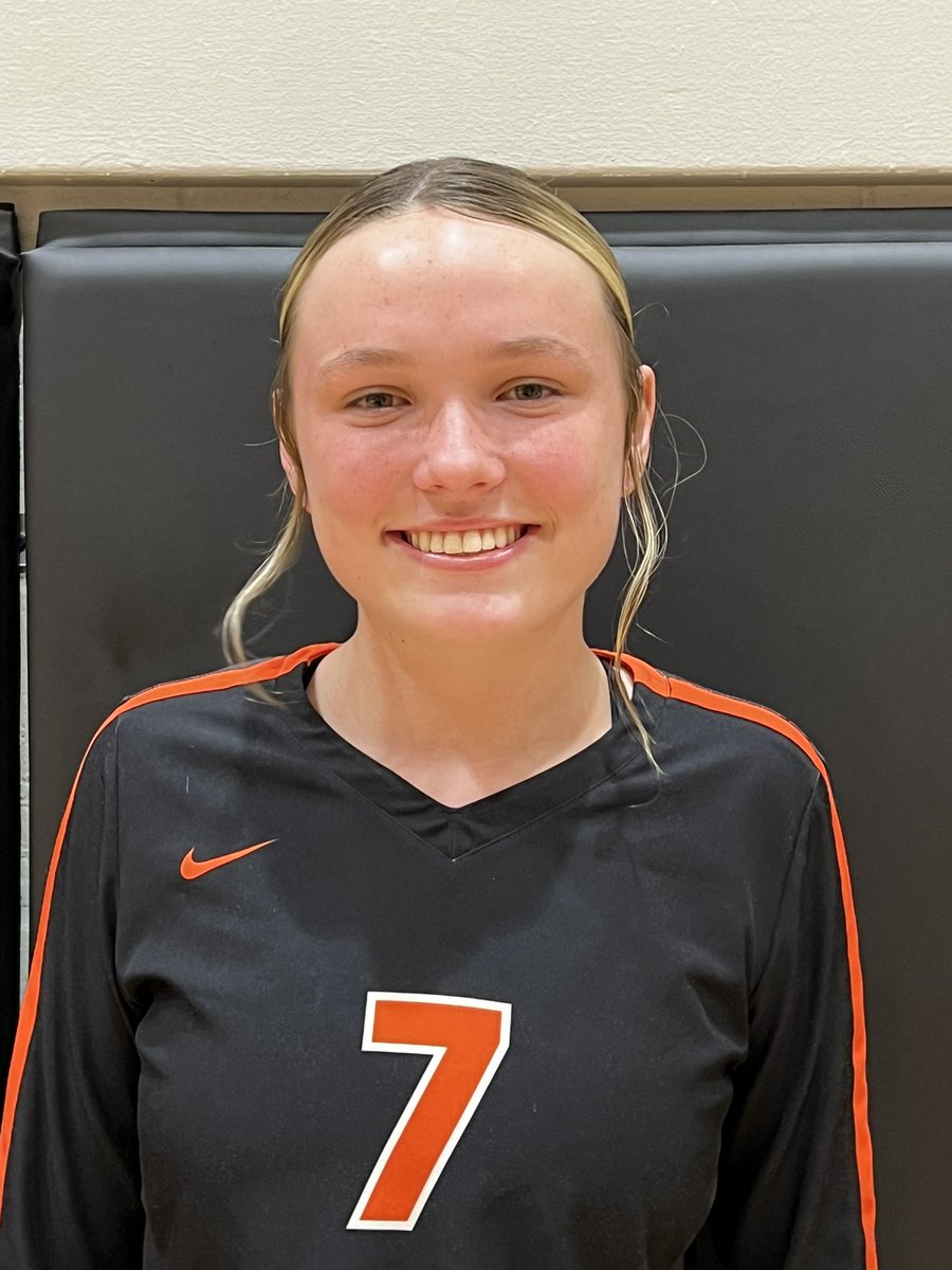 Players of the game vs Mt Pleasant! These two players helped dominate and bring home wins! 🏐🧡🖤🔥