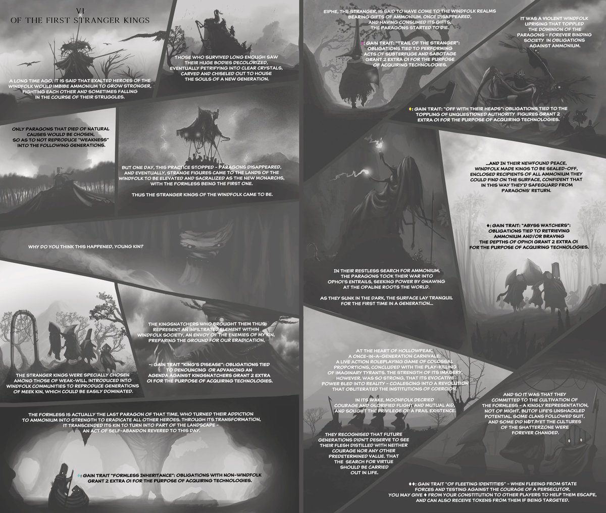 Araukana1's tweet photo. In #ZephyrRPG, character creation involves a series of comic-form myths, shaping your character's interpretations of each and thus changing the base mechanics of how they interact with the world!

Purchase at:   https://t.co/7PdNsJagu8

#ttrpg #dnd #tabletopgaming #rpglatam https://t.co/ldlNro6oWZ