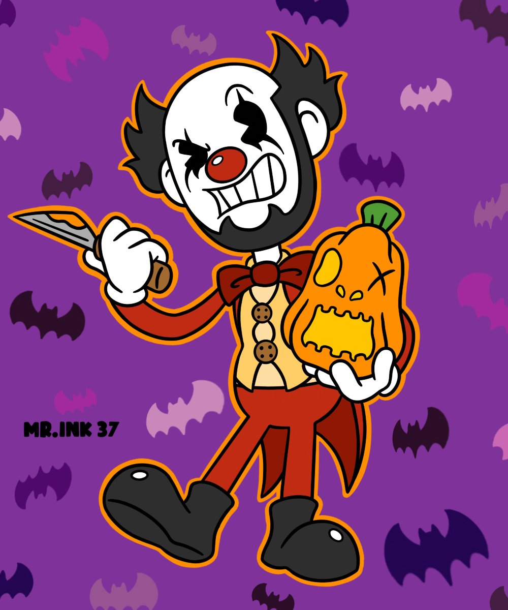 Mr_Ink_37's tweet photo. We are ready for Halloween, all that's missing is the others with their costumes 🎃💜🦇

#HappyHalloween #drawing #BENDY 
#sketch #theclown  #pumpkin 
#thebutchergang #chatley #BATIM #Halloween #bendyandthedarkrevival https://t.co/moAy110pNO