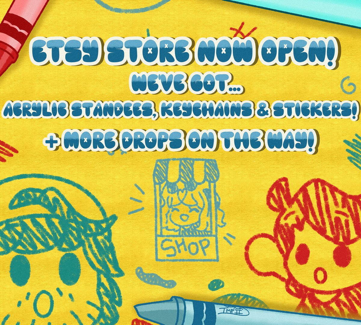 Impii_'s tweet photo. BIG NEWS?!?!?! I'm super SUPER excited to announce that I've finally opened up my own etsy shop! I've been working on this for months on end and I'm proud of it! Make sure to check it out if you want some silly SuperMega fanmerch! Thank you all that support me! 🩵
#supermega https://t.co/r3UFI2NKlN