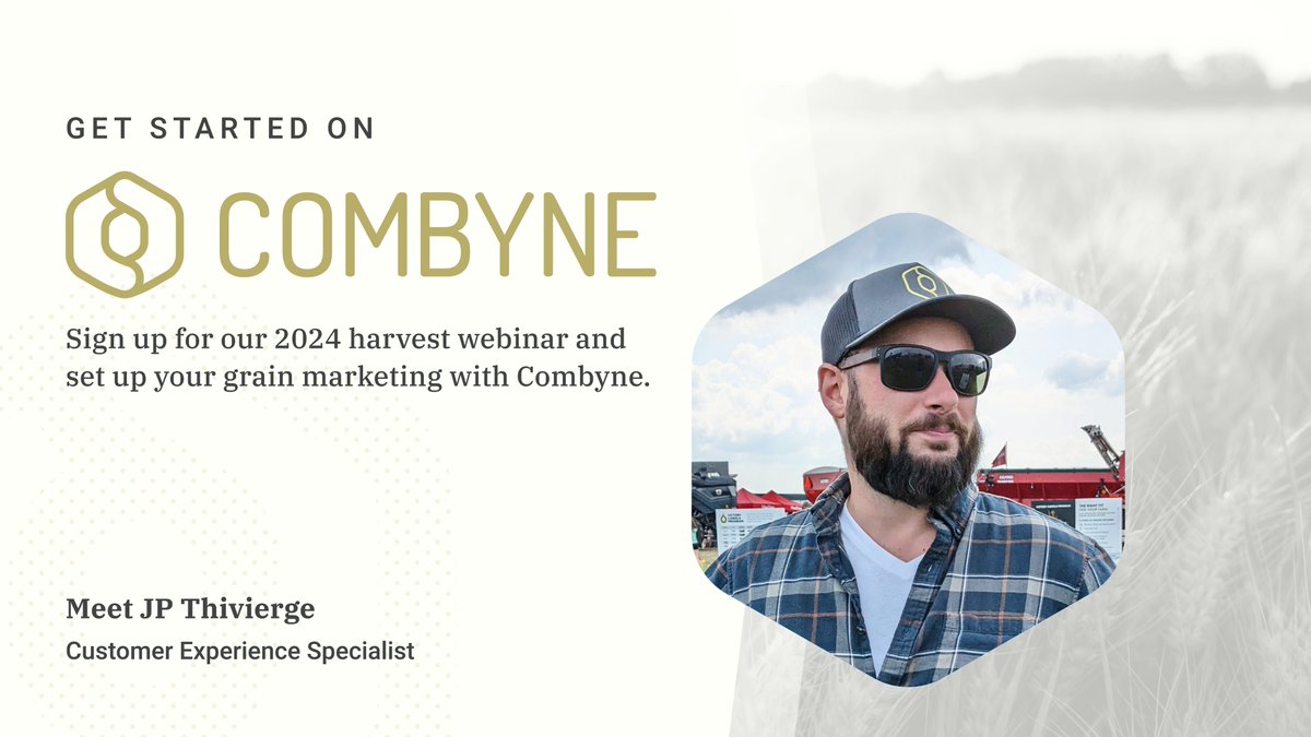 🚜 Wrapping up harvest? Don't miss our next Combyne Webinar THIS Wednesday at 5 PM EST! 

Learn how to get set up on Combyne in minutes to begin streamlining your crop marketing management. Register at the link below to secure your spot! 🌾 #Harvest2024

tinyurl.com/harvestwebinar