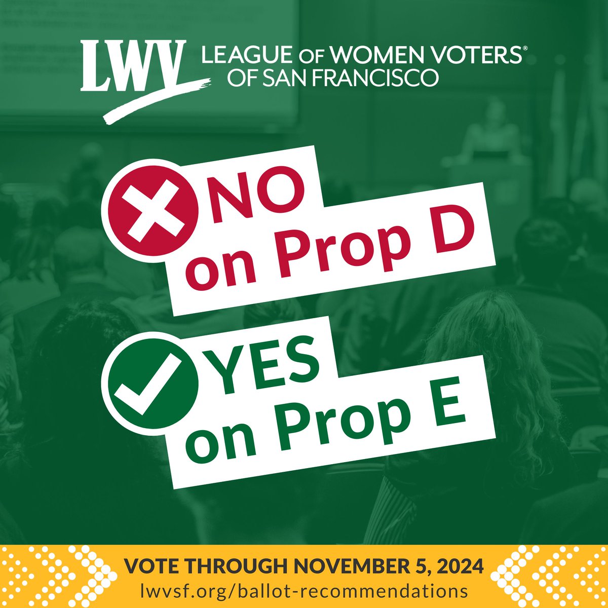LWVSF's tweet photo. Learn more about why we recommend San Franciscans vote #NoOnD and #YesOnE at https://t.co/XQcKEXClwm https://t.co/dkrmxsgENe
