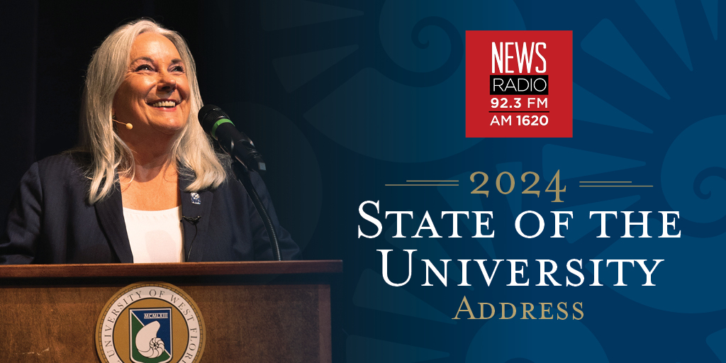 UWF (@uwf) on Twitter photo #UWFPres <a href="/DrMDSaunders/">Martha Dunagin Saunders</a> will be going live on <a href="/NR1620/">NewsRadio1620 - FM 92.3</a> to deliver the 2024 State of the University Address. Tune in on Wednesday, Oct. 23 at 9:30 a.m. to hear about the accomplishments from last year and goals for the upcoming year. #UWFPres <a href="/DrMDSaunders/">Martha Dunagin Saunders</a> will be going live on <a href="/NR1620/">NewsRadio1620 - FM 92.3</a> to deliver the 2024 State of the University Address. Tune in on Wednesday, Oct. 23 at 9:30 a.m. to hear about the accomplishments from last year and goals for the upcoming year.
