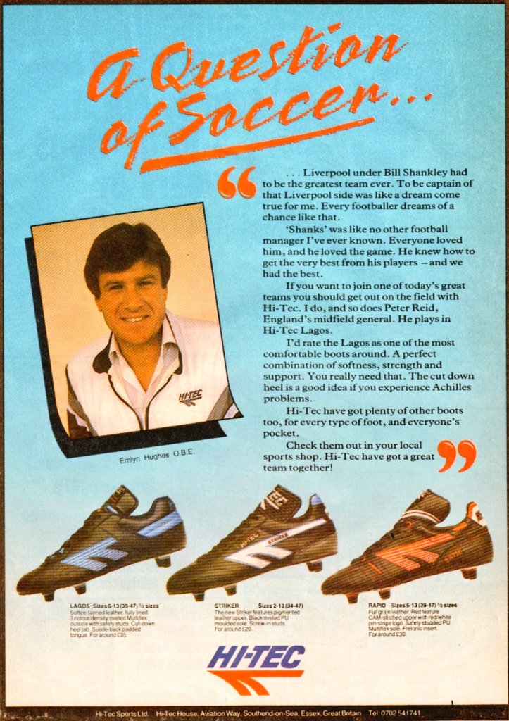 footballmemorys's tweet image. Advertisment for Hi-Tec Boots 

#HiTec #FootyBoots #Ads