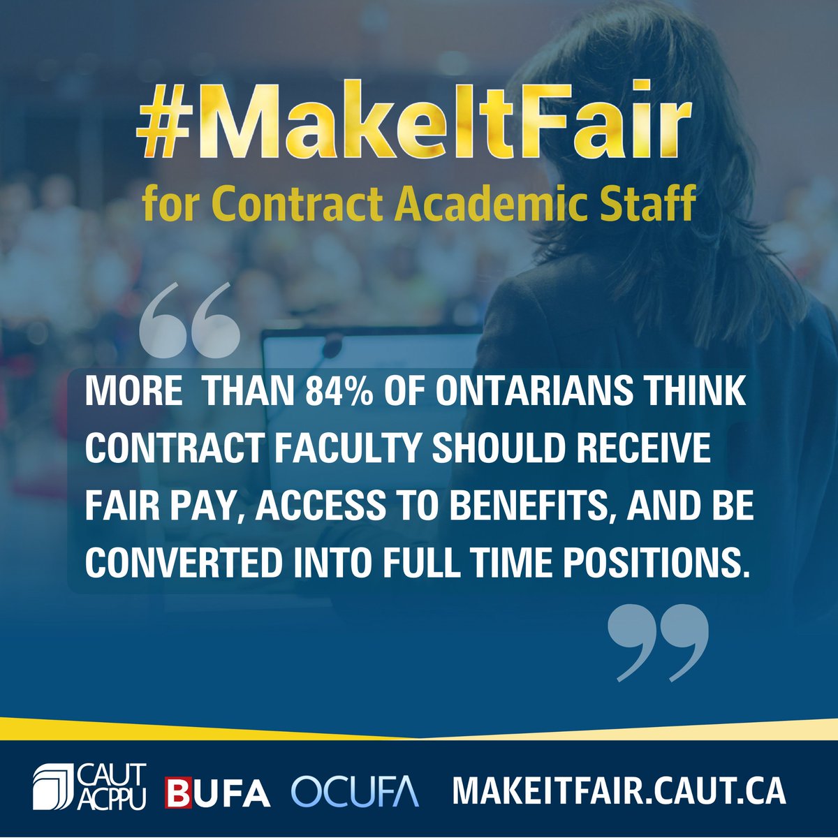 It’s time for job security, fair pay, and benefits for contract faculty! Faculty working conditions are student learning conditions. #Fairness4CF #MakeItFair #CDNPSE ocufa.on.ca/fairness makeitfair.caut.ca