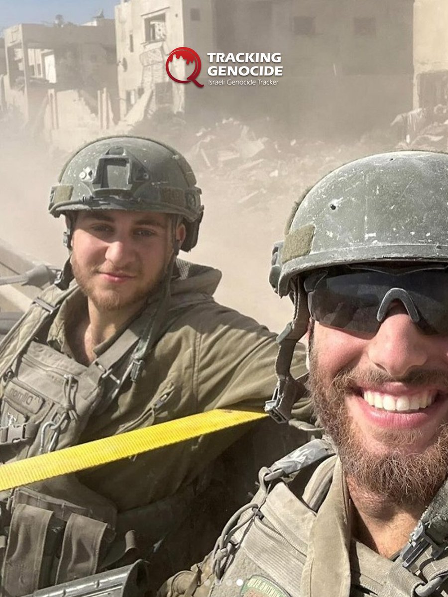 trackingisrael's tweet image. Israeli reservists Max Scheinfeld, an American, and Noam Witzman, a German, have been identified as currently serving in the 401st Brigade in Rafah, south of Gaza.