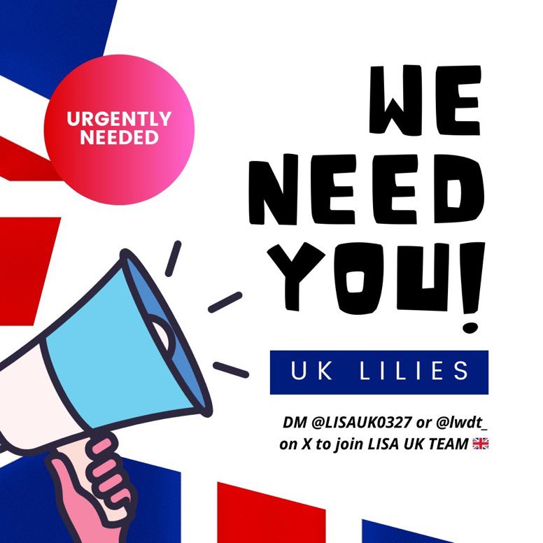 Hi guys pls can you help share this in all the groups and across all social media platforms this is urgent we need UK Lilies to get Lisa to chart for the next release please 👌😊