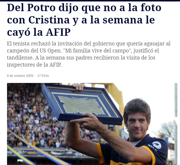MisterX214's tweet photo. Algunos hablan de "violencia institucional" de Javier Milei contra Cristina Kirchner, y aprovechando el cierre de la AFIP, alguno recuerda como Cristina Kirchner ejercía violencia institucional y mandaba a perseguir a Del Potro solo porque no se quiso sacar una foto?
Que épocas. https://t.co/EtoCn5JapX