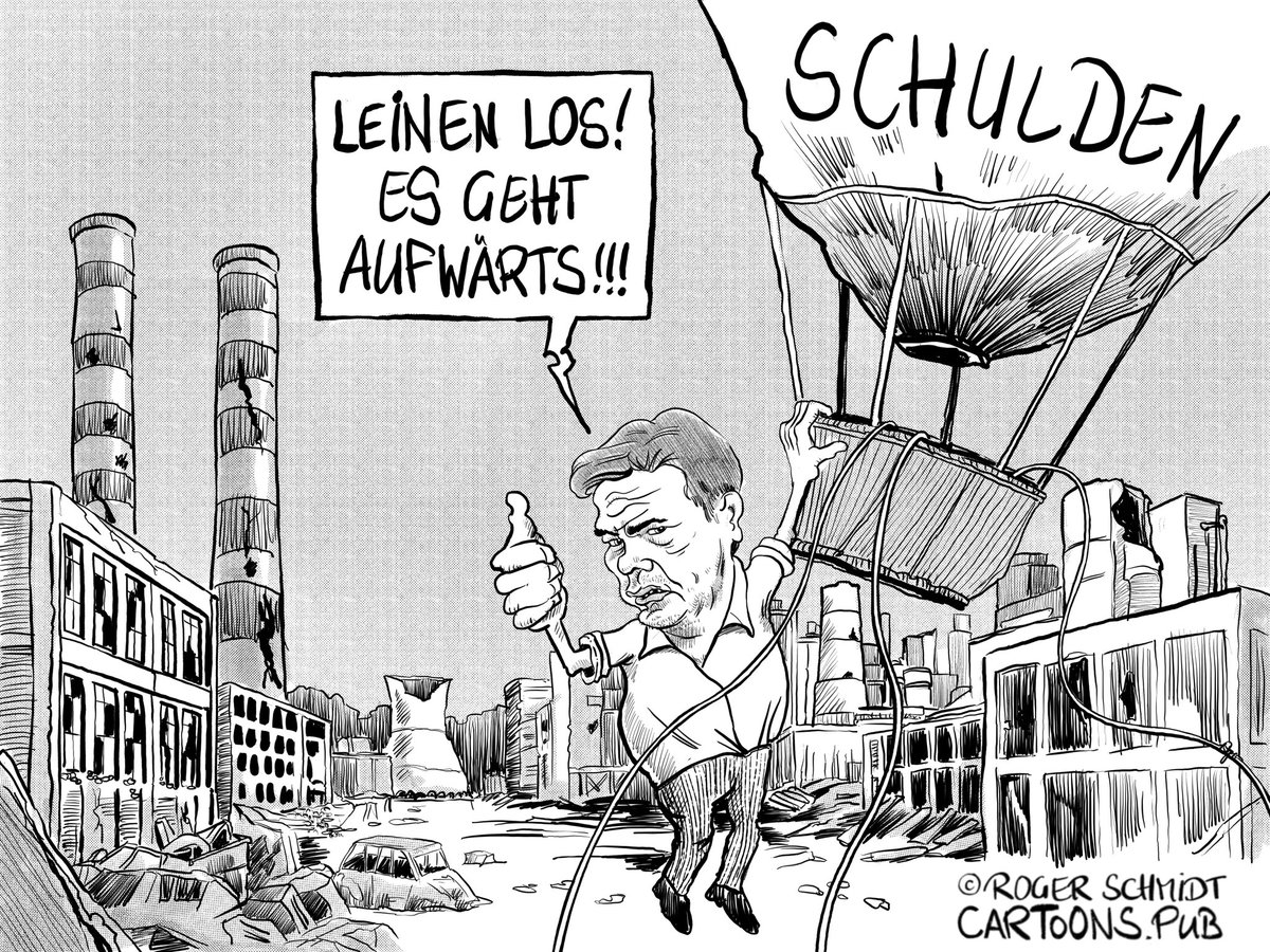 Deutschlands Wirtschaft taumelt. Glücklicherweise will Wirtschaftsminister Habeck uns mit Schulden zu grünem Wohlstand transformieren.

#Habeck #Wirtschaftskrise #Schuldenbremse