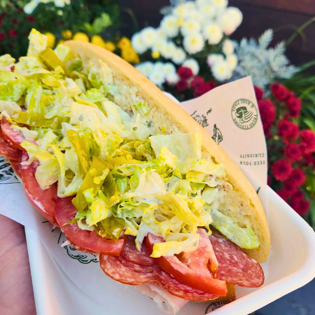 Rhode Island: Italian Grinder - Rosemary Ham, Salami, Pepperoni, Provolone, Romaine, Tomato, Creamy Italian Dressing, Mayo/Mustard on an ABC Olive Oil Roll

Available: October 21st - 26th