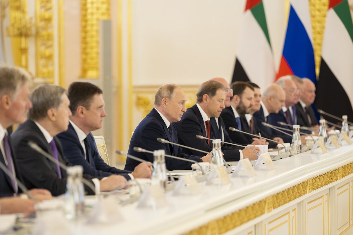 Today, I met with President Vladimir Putin in Moscow to discuss ways to enhance the UAE-Russian strategic partnership and advance development aims. The UAE is committed to deepening cooperation with international partners to invest in opportunities that deliver lasting progress,