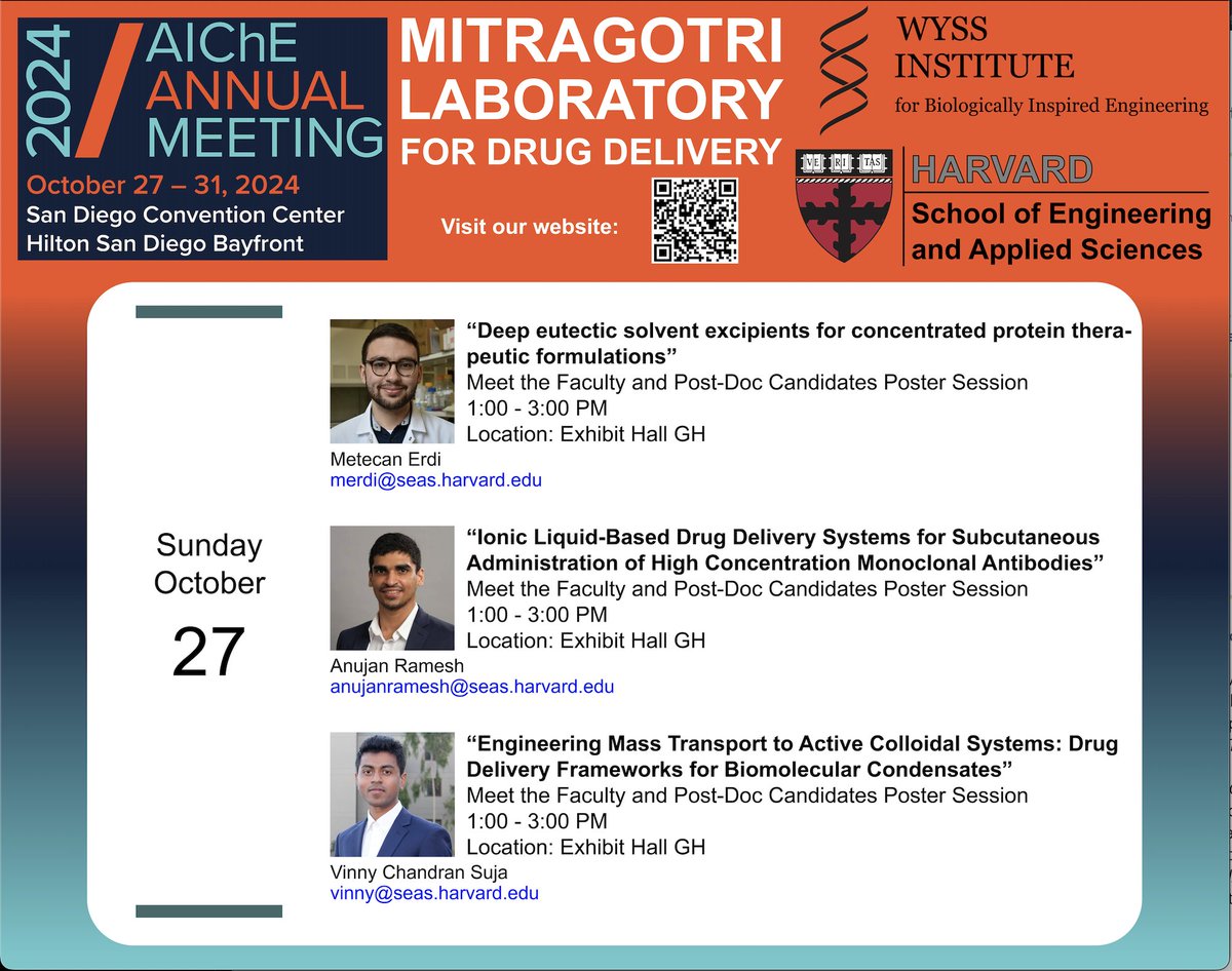 Kolade Adebowale, Ph.D. (@koladeadebowal1) on Twitter photo Countdown to an exciting lineup of presentations from <a href="/SMitragotri/">Samir Mitragotri</a>'s lab 😎. #BMES2024 <a href="/BMESociety/">Biomedical Engineering Society</a> #AIChEAnnual <a href="/ChEnected/">American Institute of Chemical Engineers (AIChE)</a>. <a href="/metecanerdi/">Metecan Erdi, Ph.D.</a>, <a href="/anujan100/">Anujan Ramesh</a>, <a href="/Syoug_Shaha/">SUYOG GIRISH SHAHA</a>, <a href="/VinnySuja/">Vineeth 'Vinny' Chandran Suja, PhD</a>, Zerin Mahzabin Khan, and Charles Park. Countdown to an exciting lineup of presentations from <a href="/SMitragotri/">Samir Mitragotri</a>'s lab 😎. #BMES2024 <a href="/BMESociety/">Biomedical Engineering Society</a> #AIChEAnnual <a href="/ChEnected/">American Institute of Chemical Engineers (AIChE)</a>. <a href="/metecanerdi/">Metecan Erdi, Ph.D.</a>, <a href="/anujan100/">Anujan Ramesh</a>, <a href="/Syoug_Shaha/">SUYOG GIRISH SHAHA</a>, <a href="/VinnySuja/">Vineeth 'Vinny' Chandran Suja, PhD</a>, Zerin Mahzabin Khan, and Charles Park.