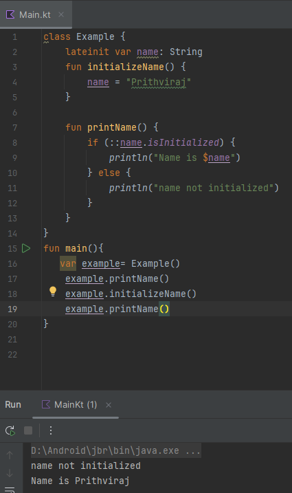 notprithviraj's tweet photo. 🚀 Day 7 of #Kotlin learning!

Covered:

lateinit for delayed initialization

Companion object for static-like members

Singletons: Learned both the traditional approach and 
Kotlin’s object way for concise singletons

Kotlin keeps getting better! 🔥 #AndroidDev https://t.co/UEKcCQJtS0