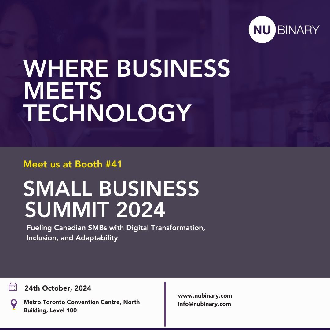 📣 Join us at the Small Business Summit 2024 on October 24! Our CTOs will be at Booth #41, ready to show you how tech leadership can transform your business operations and help you adapt to an ever-evolving market.

#SmallBusinessSummit #SME2024 #NuBinary #CanadianSMB