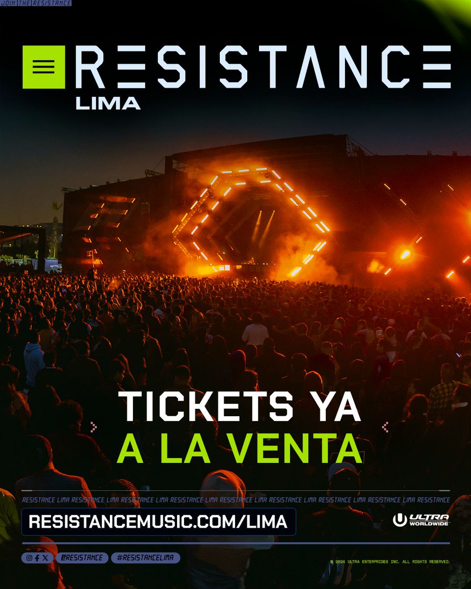 ¡Las entradas ya están a la venta! 🎧

Asegura tu entrada y no te pierdas lo que Resistance Lima tiene preparado este 7 de diciembre⚡

💳 Aprovecha el 25% con tus tarjetas BBVA
🎫 Compra tus entradas por nuestra web 👉 tinyurl.com/3ebkx7nz