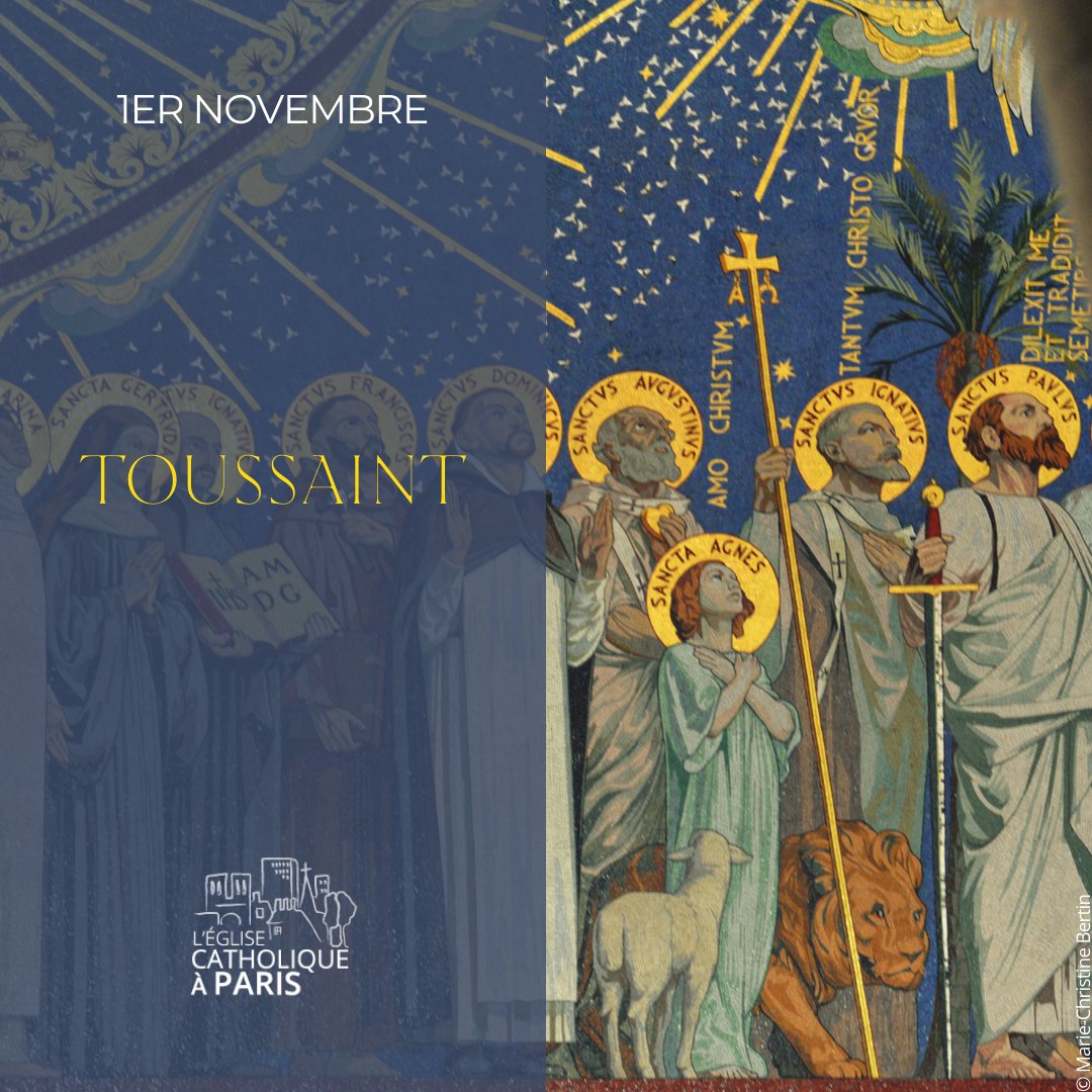 dioceseparis's tweet photo. 🙏 Belle fête de la #Toussaint ! La fête de tous les saints, connus et inconnus, exprime la joie et l’espérance chrétiennes : elle rappelle à chacun qu’il est personnellement appelé à la sainteté.

Retrouvez les horaires des messes 👇
https://t.co/FVnEIcmqBI https://t.co/NDK5XVpmw2