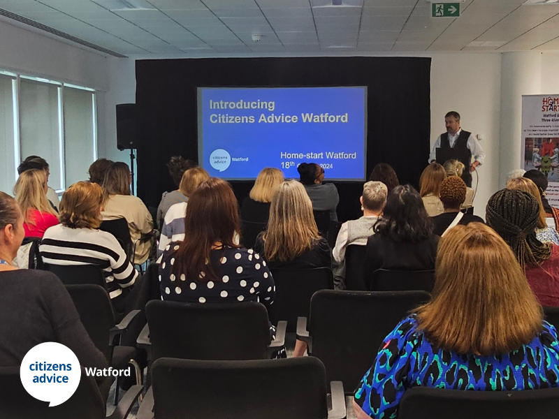 WatfordCAB's tweet photo. Thank you @homestart2 for inviting us to your excellent Volunteers Signposting event last Friday. 

Working together with our partners we can get expert advice to people at the earliest stage and prevent people's problems worsening.
#partnershipworking  #supportingwatford https://t.co/jWpDqLP7AH