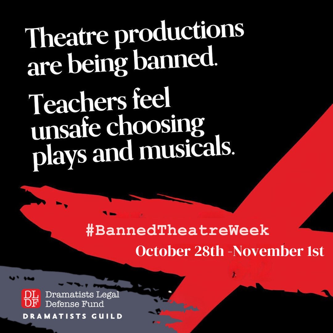 Save the Date: To raise awareness regarding the societal dangers of censorship in the theatre industry, and at large, <a href="/TheDLDF/">DLDF</a>  and the Dramatists Guild will be presenting the second annual Banned Theatre Week from October 28 through November 1, 2024. 
zurl.co/q0Tf