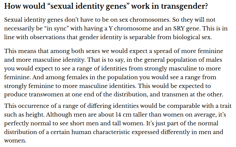 thomas_kril's tweet photo. @atalanta44 @RealityEnthusi2 Interesting. I wonder how they can distinguish genes that contribute to properties we consider masculine/feminine from those associated with masculine/feminine *identity* 🤔 https://t.co/xDDocPA09y