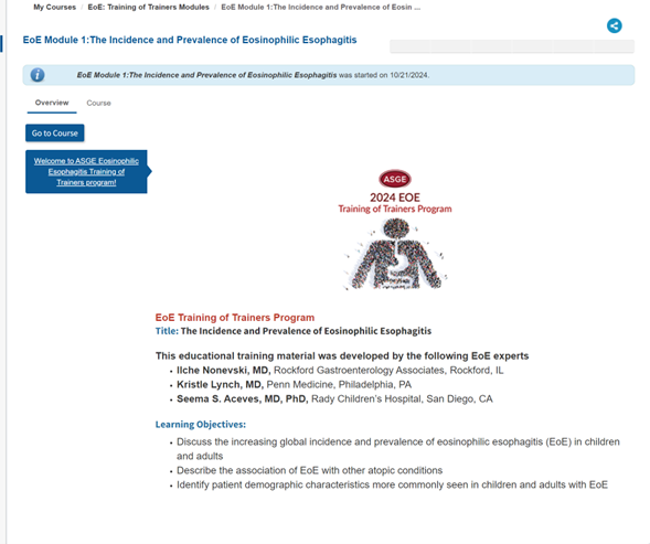 Kristle Lee Lynch, MD | Gastroenterology @ UPenn | (@kristlelynchmd) on Twitter photo The <a href="/ASGEendoscopy/">ASGE GI Endoscopy</a> #EoE #TrainingofTrainers is now LIVE on GILeap!
Access the Training Resources:
1⃣Create an ASGE account (you do not need to be an ASGE member)
2⃣Log in to GI LEAP to access EoE Train the Trainer materials: learn.asge.org/Users/Learning… The <a href="/ASGEendoscopy/">ASGE GI Endoscopy</a> #EoE #TrainingofTrainers is now LIVE on GILeap!
Access the Training Resources:
1⃣Create an ASGE account (you do not need to be an ASGE member)
2⃣Log in to GI LEAP to access EoE Train the Trainer materials: learn.asge.org/Users/Learning…