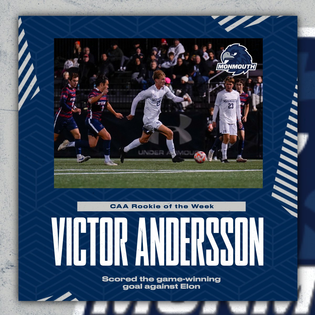 Not one but two CAA honorees!

After clinching a spot in the CAA Tournament, <a href="/MonmouthSoccer/">Monmouth Men's Soccer</a> defender Bastian Hatcher was named the CAA Co-Defensive Player of the Week and Victor Andersson earned CAA Rookie of the Week accolades.

#FlyHawks