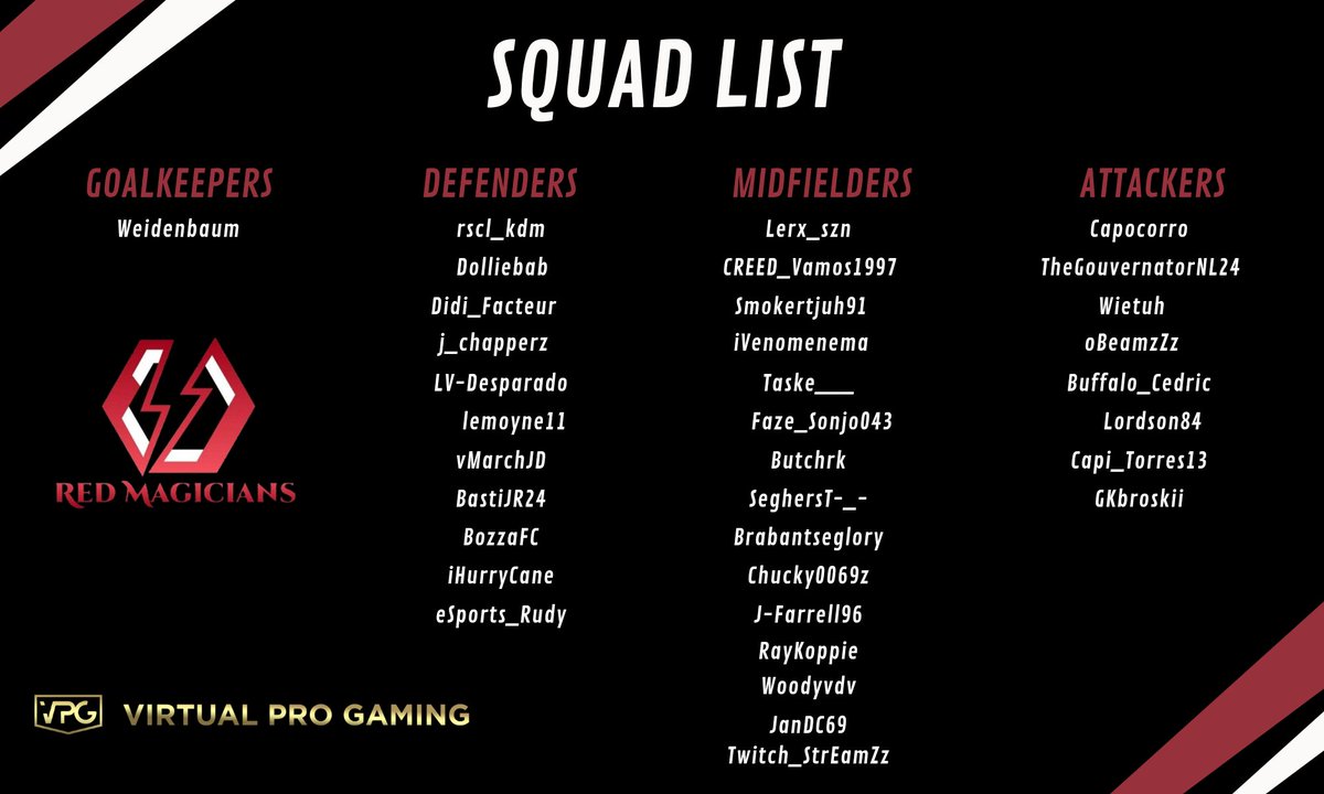 After a few years, this will be our squad for the upcoming season in VPG Europe &amp; VPG Holland ⚡️
<a href="/OfficialVPG/">Virtual Pro Gaming</a> 
<a href="/VPG_Nederland/">VPG Nederland 🇳🇱</a> 
<a href="/VPGEurope/">Virtual Pro Gaming | Europe</a>