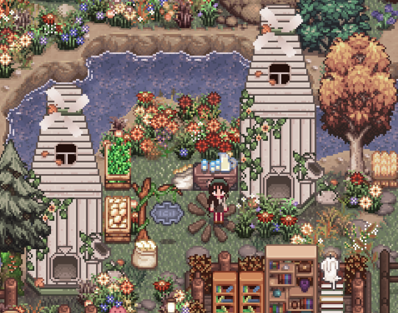 volclare's tweet photo. lemonade stand in the fall 🍁🍋

#StardewValley https://t.co/Ug80zdyhYn