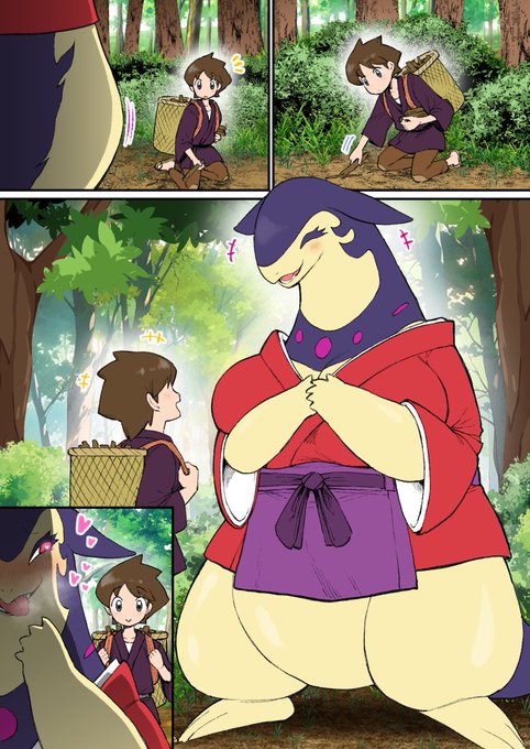 バクフーン裏設定での男女逆パターン。
There is a backstory to Typhlosion, but I drew it because I thought it would be nice to have the genders reversed. 