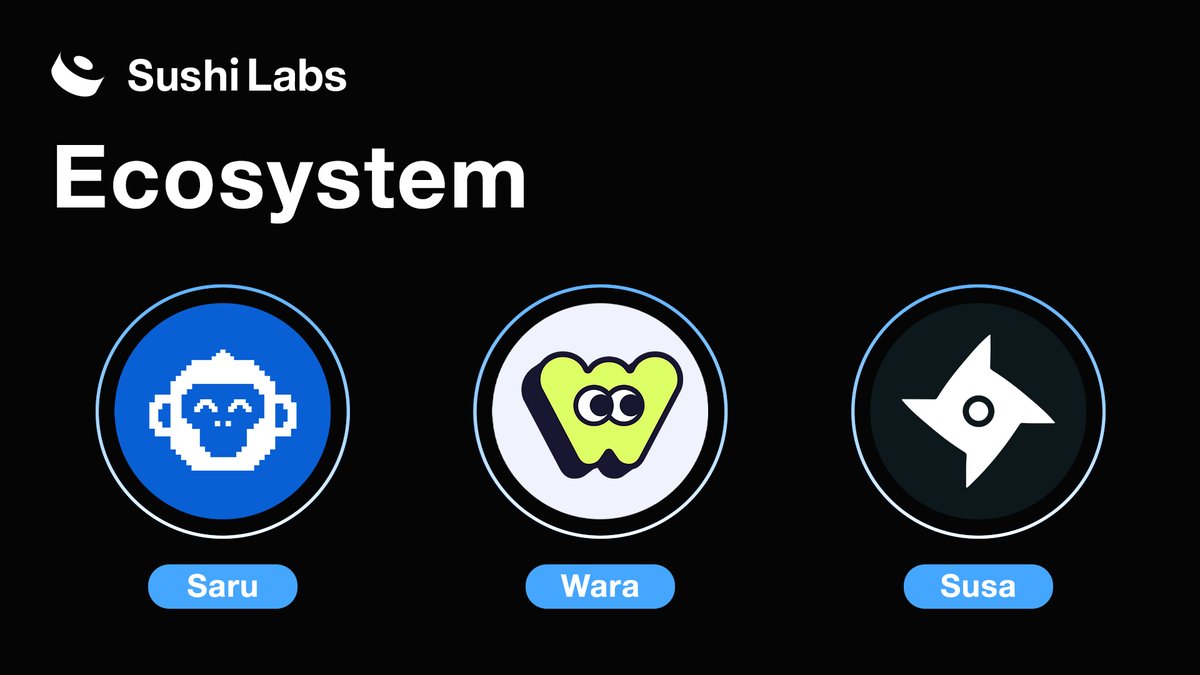 🚀 Sushi Labs: Multi-DEX Powerhouse incoming 🔥

<a href="/sushi_labs/">Sushi Labs</a> is leveling up with native DEXs like <a href="/saru_ex/">Saru</a> on ApeCoin, <a href="/susa_ex/">Susa</a> on Layer N, and <a href="/wara_ex/">Wara</a> on Solana. We’re building tailored solutions for every network.

OG and active Sushi users, you’re in for some sweet rewards.