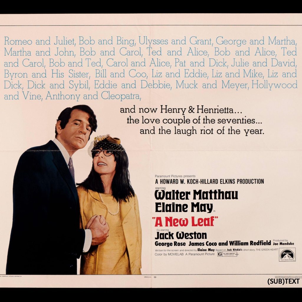 enjoysubtext's tweet photo. Can’t get the carbon off your valves? Listen to our episode on Elaine May’s “A New Leaf.” https://t.co/axT1z26xSm https://t.co/3TUu2YcD6t