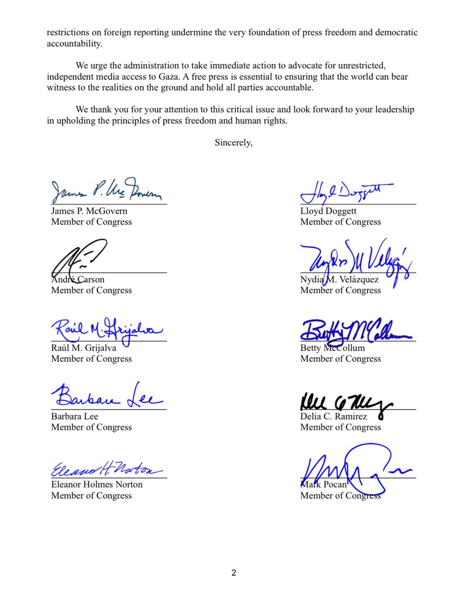 RepMcGovern's tweet photo. NEWS: I'm leading 64 House Democrats in calling for unimpeded media access to Gaza for U.S. and international journalists.

@POTUS Biden must push for independent access for U.S. and international journalists in the interest of transparency, accountability, and the fundamental principle of press freedom.

At a time when reliable information is more critical than ever,  restrictions on foreign reporting undermine the very foundation democratic accountability.
