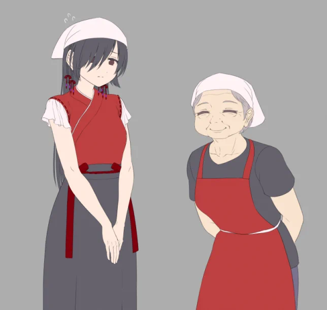 これは次のシナリオのヒロイン。と、おばあちゃん。 
