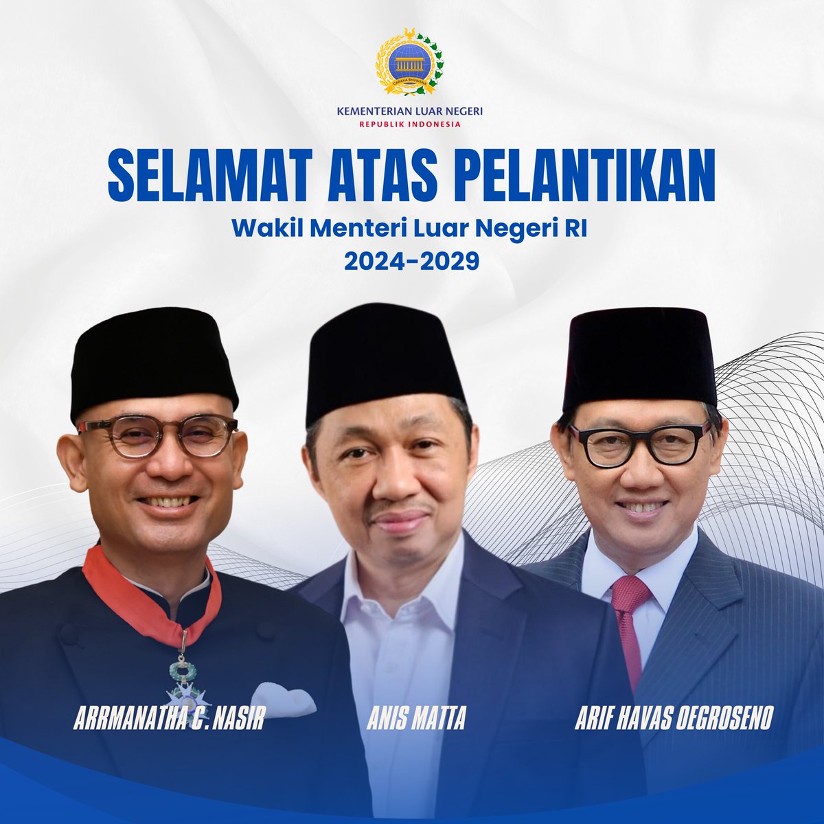 Kedutaan Besar Republik Indonesia di Kopenhagen 🇩🇰 mengucapkan selamat bertugas kepada Wakil Menteri Luar Negeri Bapak Armanatha C. Nasir, Bapak Anis Matta, dan Bapak Arif Havas Oegroseno.
-
#IndonesiainCopenhagen