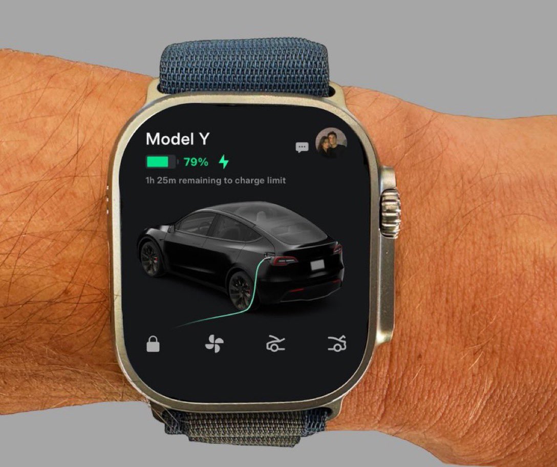 niccruzpatane's tweet image. Tesla is OFFICIALLY working on a native Apple Watch app!