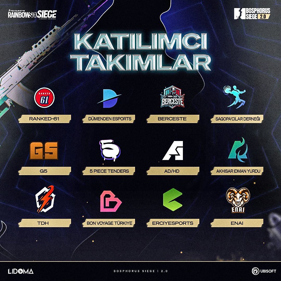 24 eşsiz takım, 4 zorlu eleme turunda mücadeleye hazırlanıyor! 🔥 Sadece 4 takım playofflara katılma şansı yakalayacak! 🏆Büyük heyecan başlıyor! #BosphorusSiege #R6STurkey