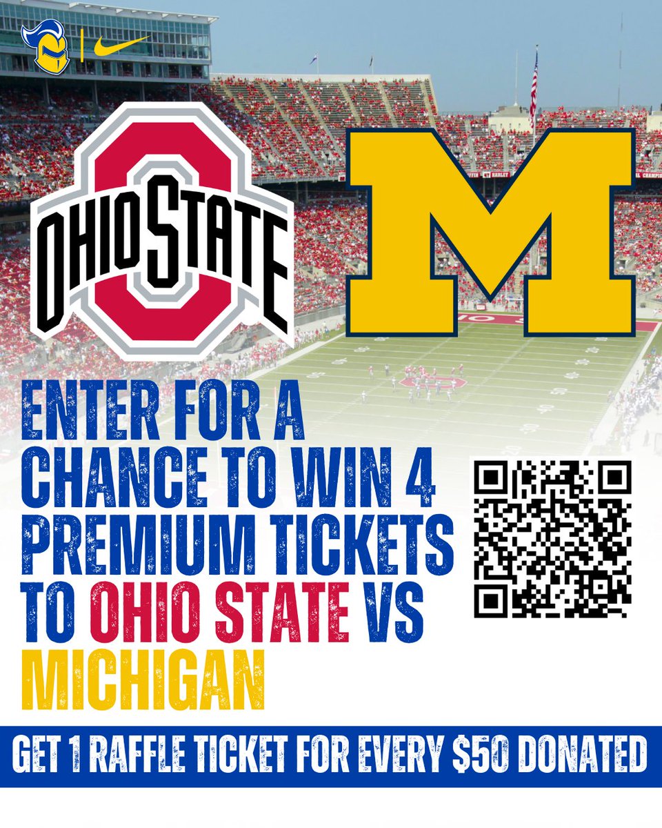 Enter for a chance to win 4️⃣ premium tickets to the Ohio State vs Michigan game 🎟️ Each donation supports the Madonna Men's Lacrosse program! 

🔗 Follow the QR code or link to enter: go.rallyup.com/supportmadonna…