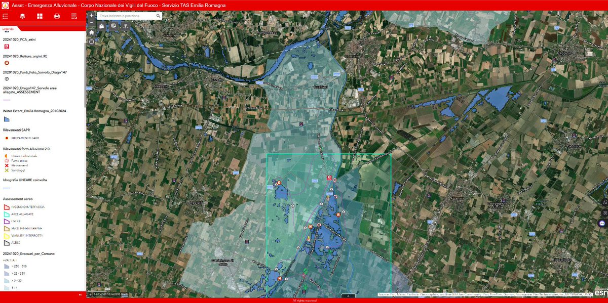 vigilidelfuoco's tweet photo. 🚒🌍 I #vigilidelfuoco, grazie al Geoportale e ai dati satellitari EO del programma #Copernicus, possono individuare le aree allagate e gestire meglio gli interventi di soccorso. Tecnologia e precisione al servizio del soccorso pubblico

#21ottobre https://t.co/6jiFInpFwR