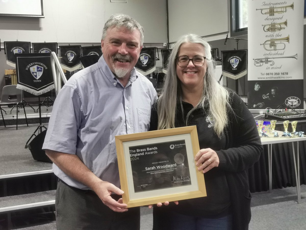 KirkbyBand's tweet image. So delighted that our OWN Sarah Woodward won the @BrassBandsEng Conductor Award #BBConf24 @BrassBandCA